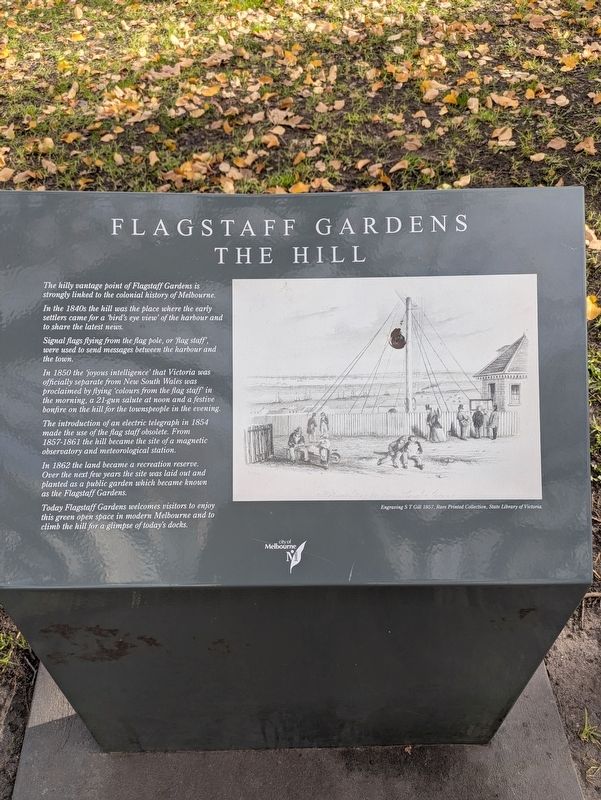 Flagstaff Gardens - THe Hill Marker. Click for full size. Flagstaff Gardens - THe Hill Marker image. Click for full size.