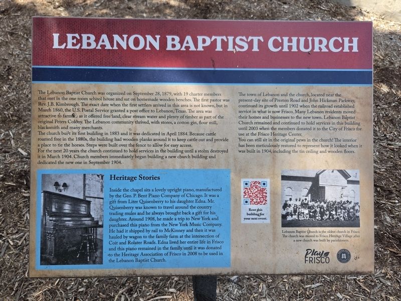 Lebanon Baptist Church Marker. Click for full size. Lebanon Baptist Church Marker image. Click for full size.
