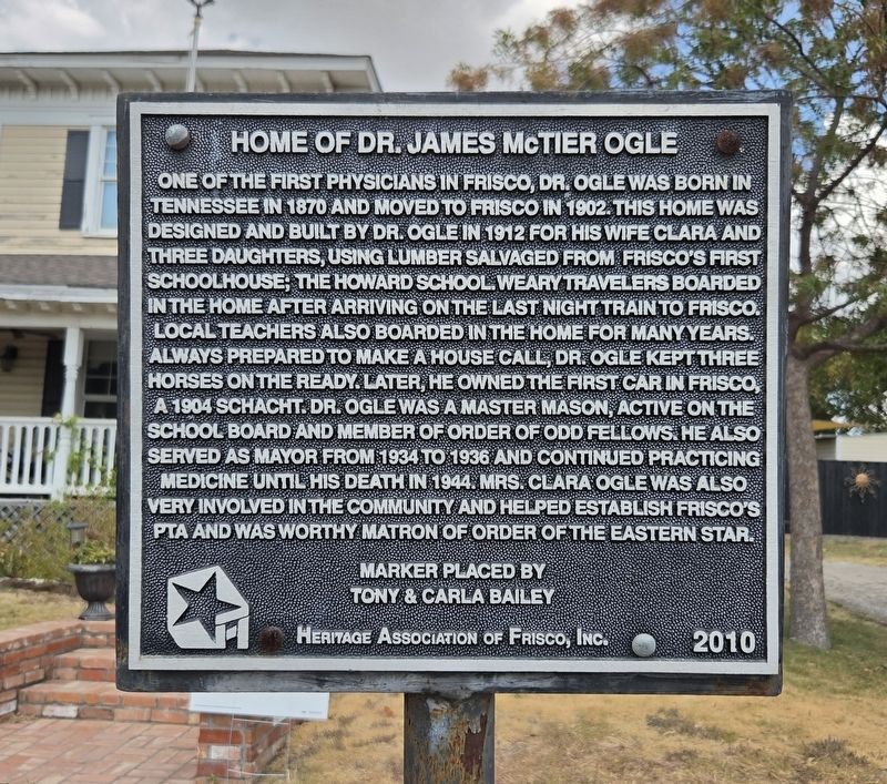Home of Dr. James McTier Ogle Marker. Click for full size. Home of Dr. James McTier Ogle Marker image. Click for full size.