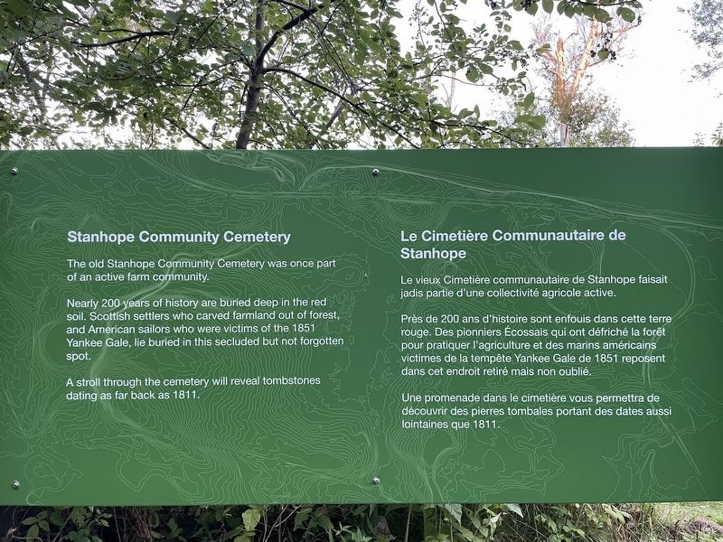 Stanhope Community Cemetery Marker. Click for full size. Stanhope Community Cemetery Marker image. Click for full size.