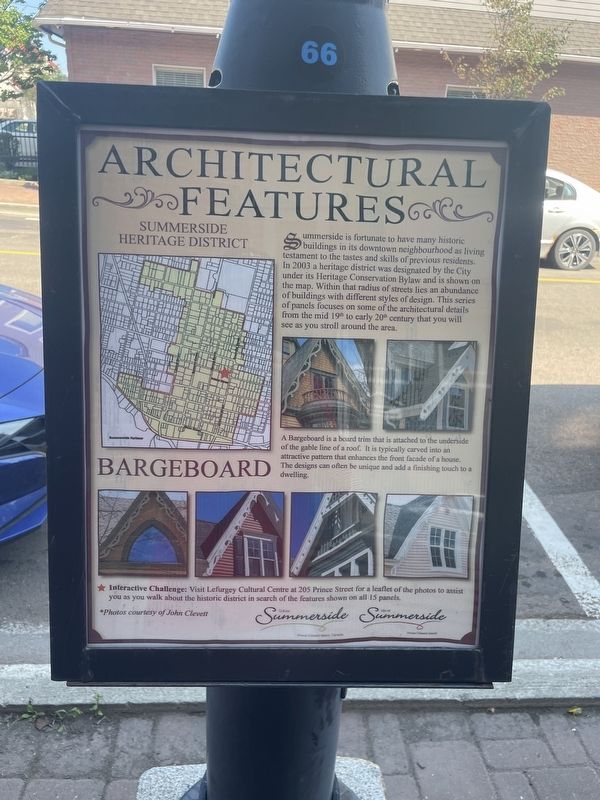 Architectural Features Summerside Heritage District Marker image. Click for full size.