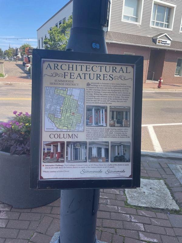 Architectural Features Summerside Heritage District: Column Marker. Click for full size. Architectural Features Summerside Heritage District: Column Marker image. Click for full size.