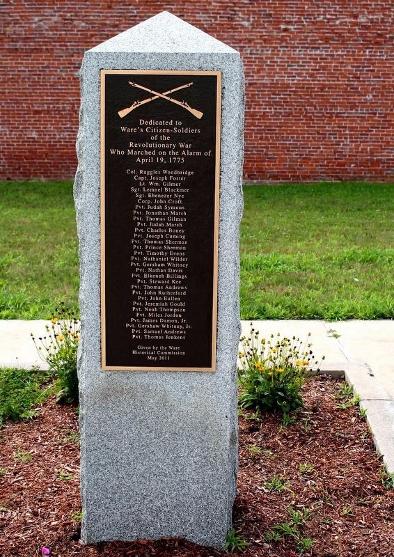 Ware Revolutionary War Memorial. Click for full size. Ware Revolutionary War Memorial image. Click for full size.