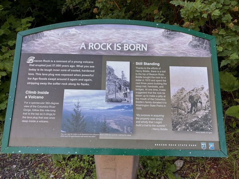 Beacon Rock State Park Marker. Click for full size. Beacon Rock State Park Marker image. Click for full size.