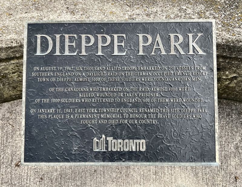 Dieppe Park Marker image. Click for full size.