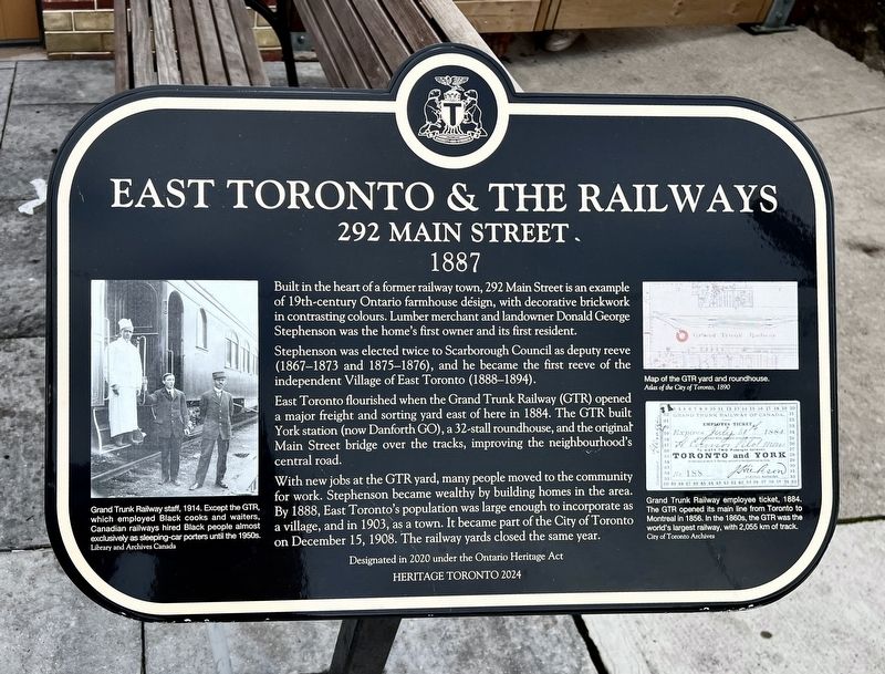East Toronto & the Railways Marker. Click for full size. East Toronto & the Railways Marker image. Click for full size.