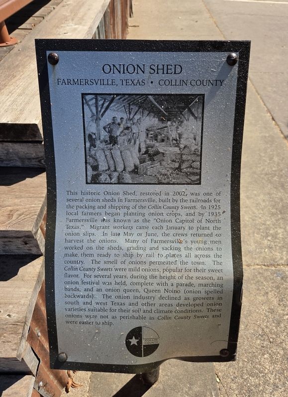 Onion Shed Marker. Click for full size. Onion Shed Marker image. Click for full size.