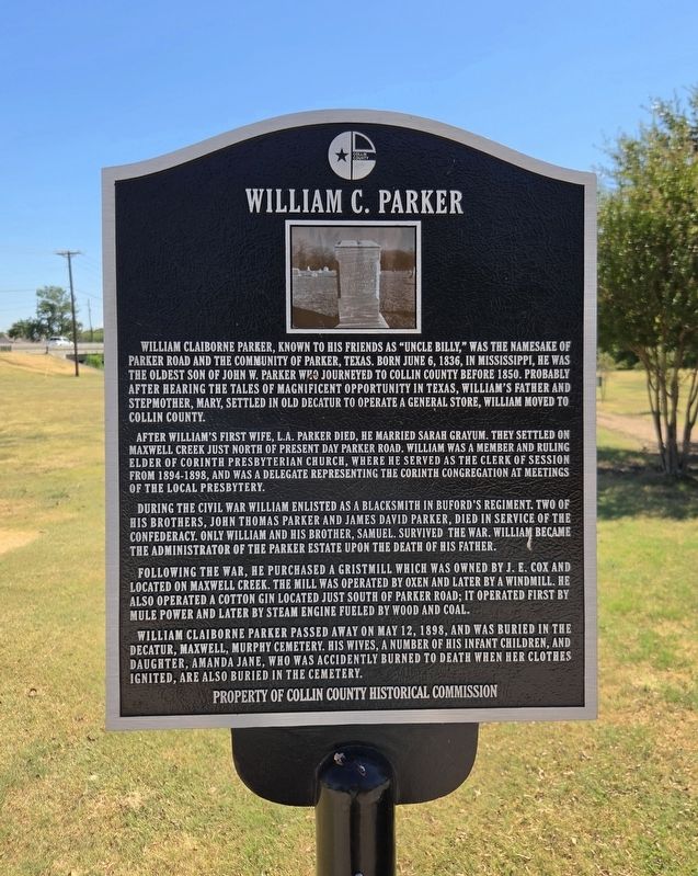 William C. Parker Marker. Click for full size. William C. Parker Marker image. Click for full size.