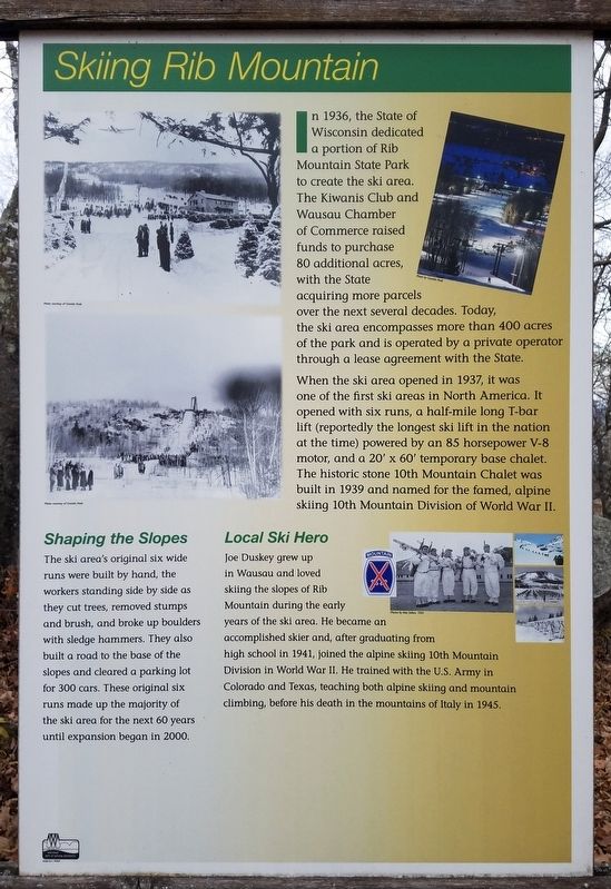 Skiing Rib Mountain Marker. Click for full size. Skiing Rib Mountain Marker image. Click for full size.