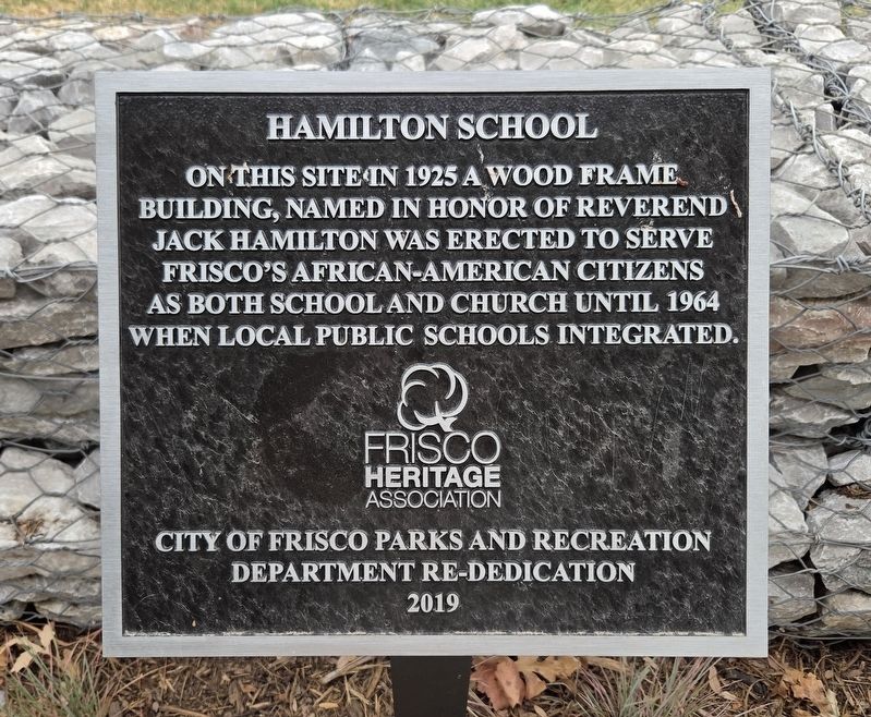 Hamilton School Marker. Click for full size. Hamilton School Marker image. Click for full size.