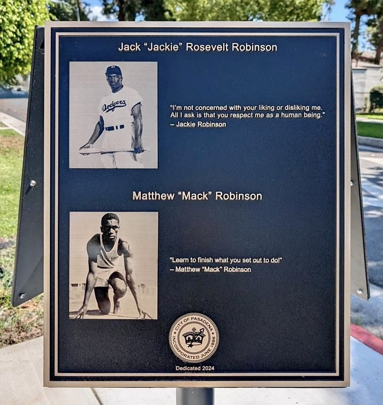 Jackie and Mack Robinson Marker. Click for full size. Jackie and Mack Robinson Marker image. Click for full size.