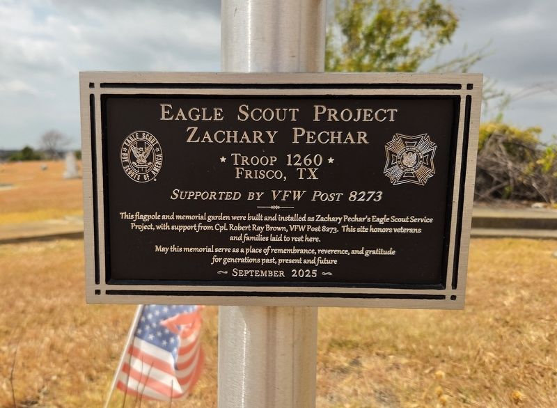 Eagle Scout Project Zachary Pechar Marker. Click for full size. Eagle Scout Project Zachary Pechar Marker image. Click for full size.