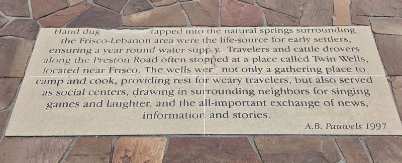 Twin Wells Marker image. Click for full size.