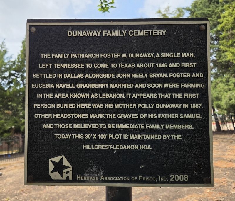 Dunaway Family Cemetery Marker. Click for full size. Dunaway Family Cemetery Marker image. Click for full size.
