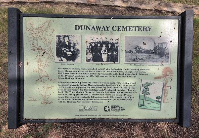 Dunaway Cemetery Marker. Click for full size. Dunaway Cemetery Marker image. Click for full size.