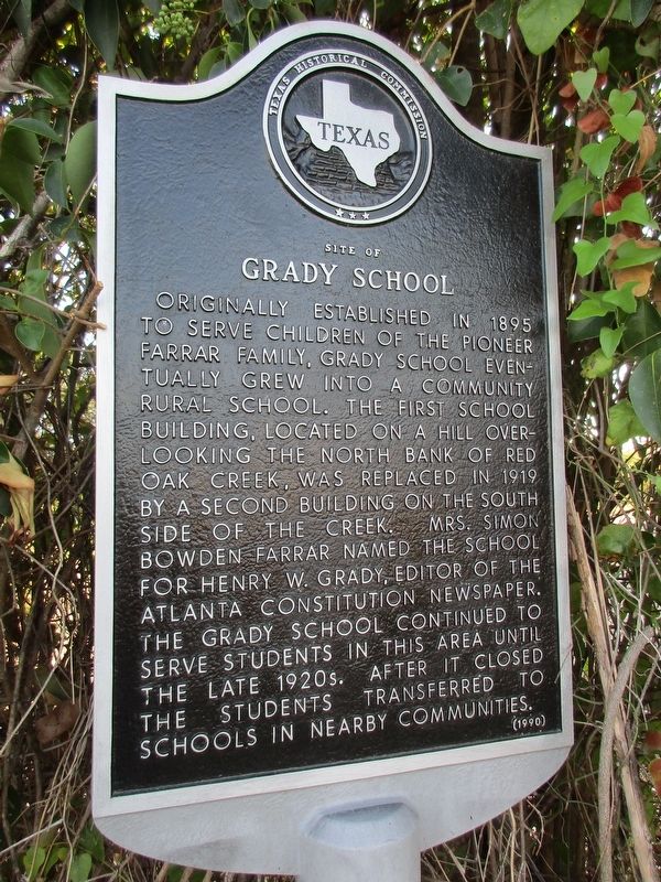 Site of Grady School Marker. Click for full size. Site of Grady School Marker image. Click for full size.
