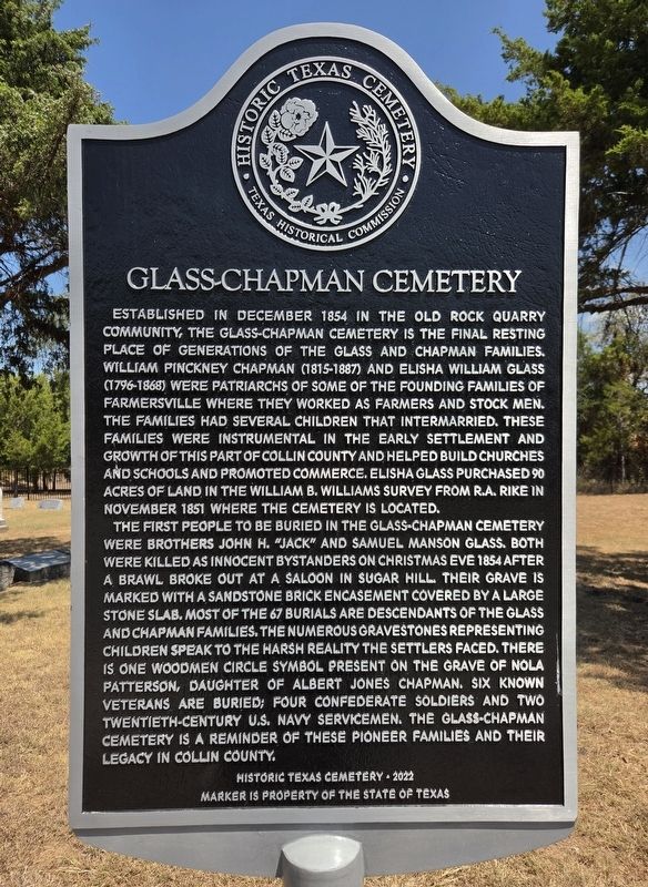 Glass-Chapman Cemetery Marker image. Click for full size.