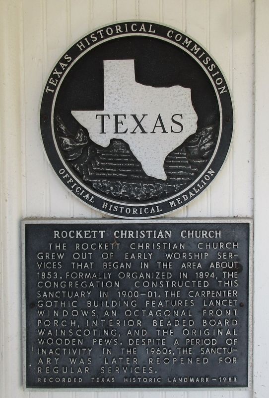 Rockett Christian Church Marker. Click for full size. Rockett Christian Church Marker image. Click for full size.