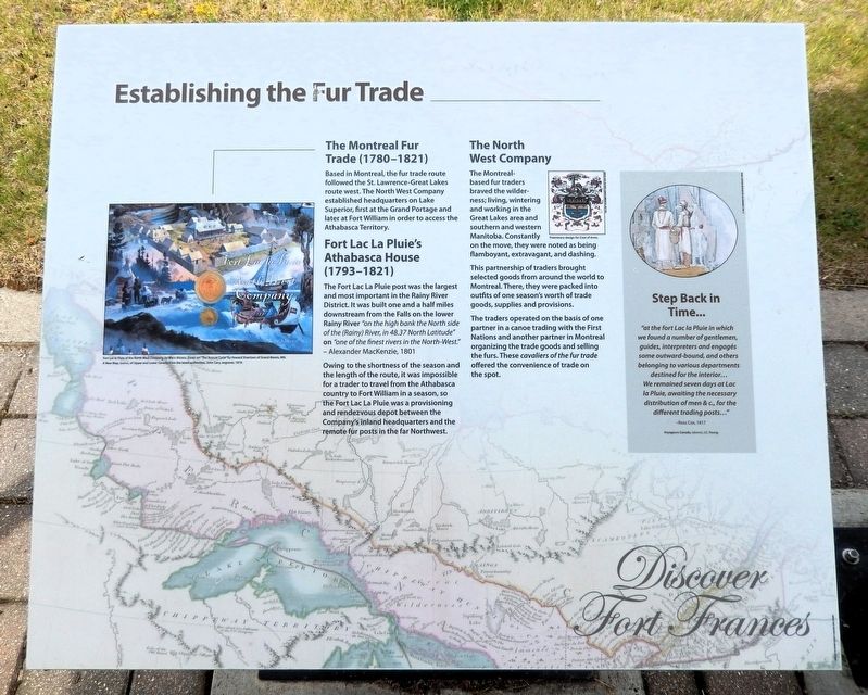 Establishing the Fur Trade Marker. Click for full size. Establishing the Fur Trade Marker image. Click for full size.