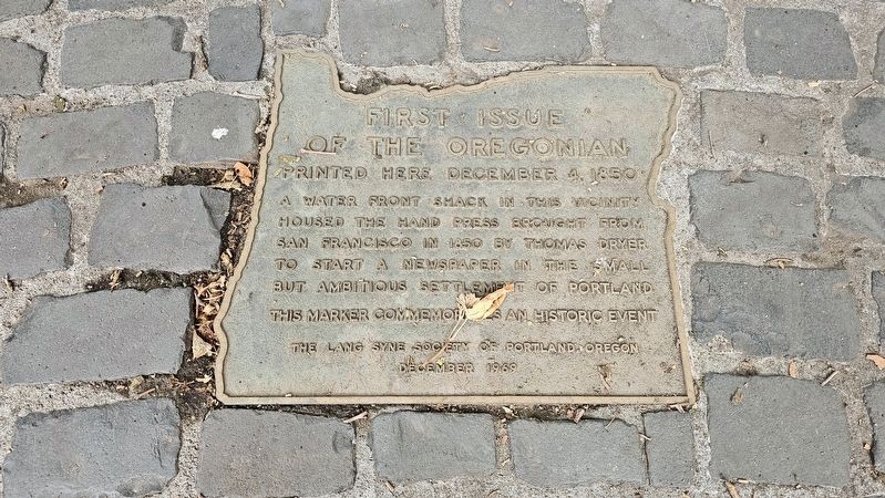 First Issue of The Oregonian Marker. Click for full size. First Issue of The Oregonian Marker image. Click for full size.