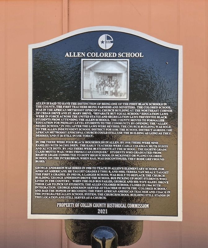 Allen Colored School Marker image. Click for full size.