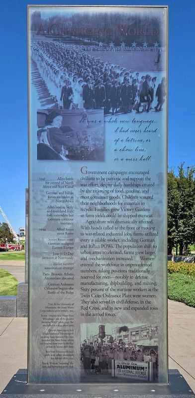 A Changing World Marker. Click for full size. A Changing World Marker image. Click for full size.