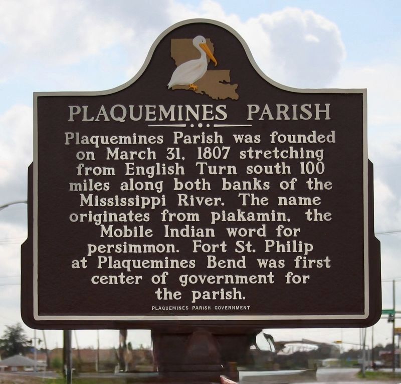 Plaquemines Parish Marker. Click for full size. Plaquemines Parish Marker image. Click for full size.