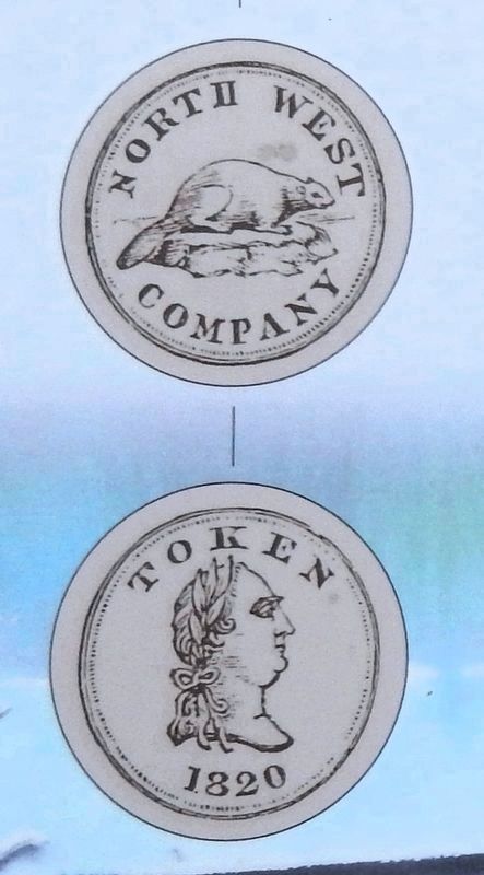 Marker detail: North West Companys Beaver Tokens. Click for full size. Marker detail: North West Companys Beaver Tokens image. Click for full size.