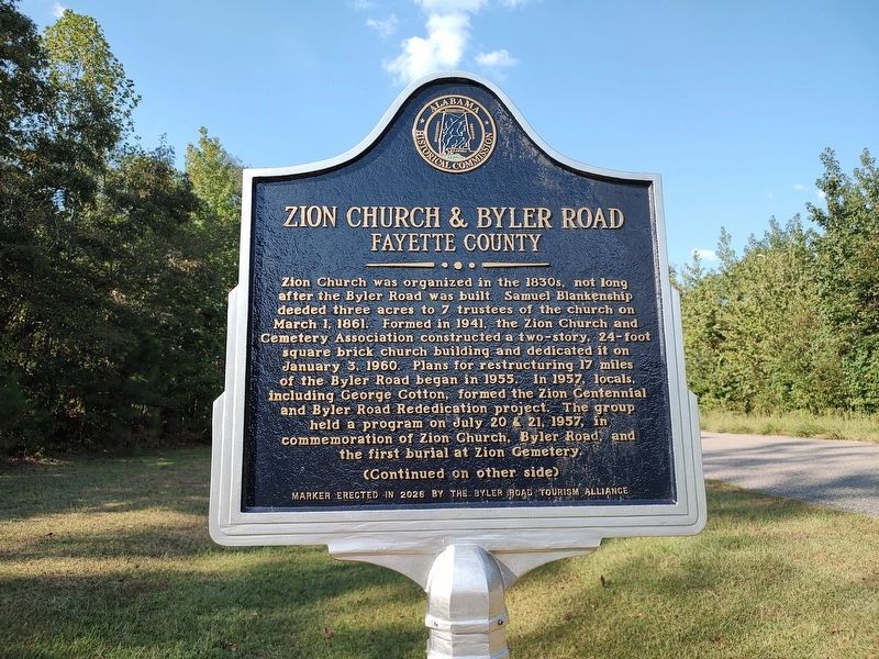 Zion Church & Byler Road Marker. Click for full size. Zion Church & Byler Road Marker image. Click for full size.