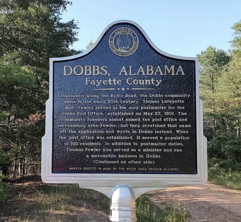 Dobbs, Alabama Marker. Click for full size. Dobbs, Alabama Marker image. Click for full size.