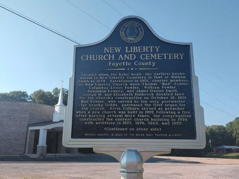 New Liberty Church and Cemetery Marker image. Click for full size.