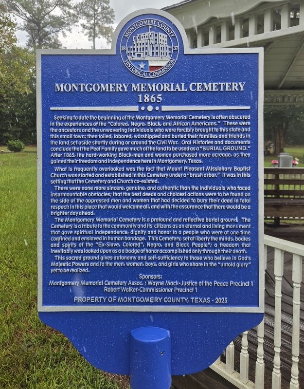 Montgomery Memorial Cemetery Marker. Click for full size. Montgomery Memorial Cemetery Marker image. Click for full size.