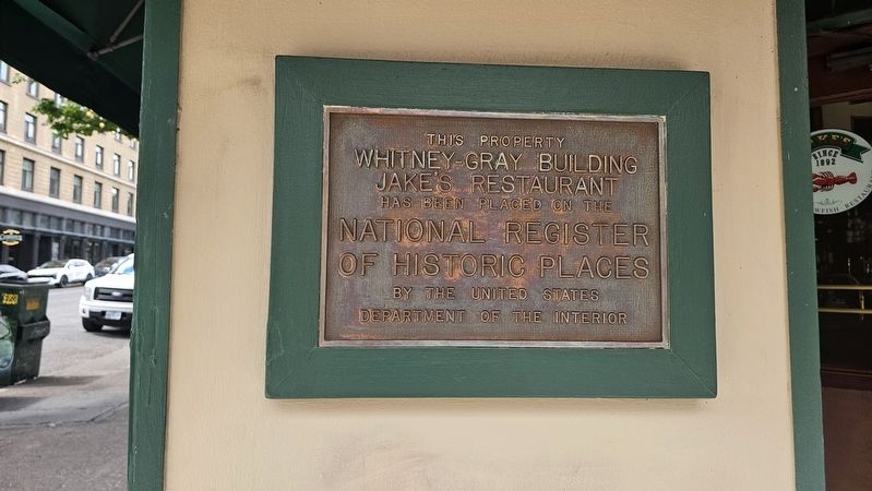 Whitney-Gray Building / Jake's Restaurant Marker image. Click for full size.