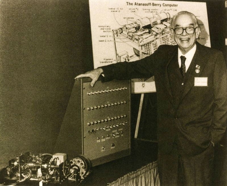 John V. Atanasoff and the ABC computer. Click for full size. John V. Atanasoff and the ABC computer image. Click for full size.