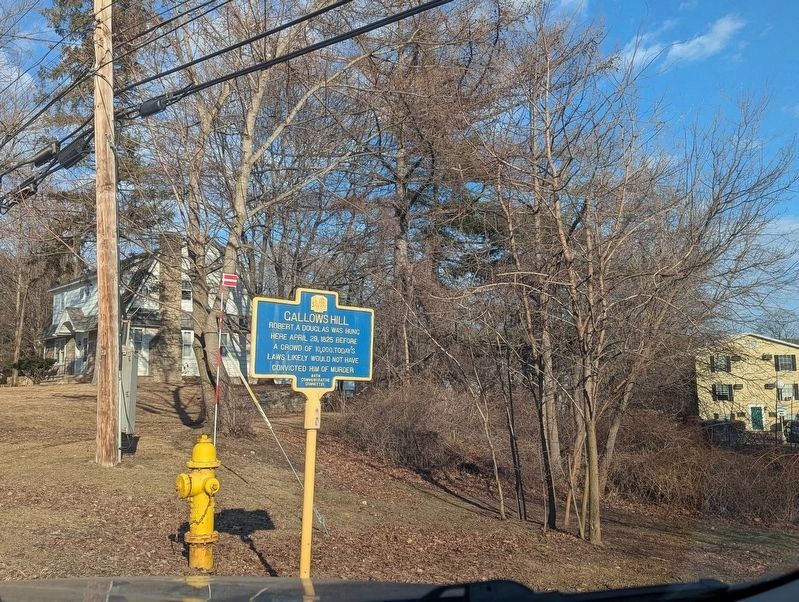 Gallows Hill Marker wider view March 2025. Click for full size. Gallows Hill Marker wider view March 2025 image. Click for full size.