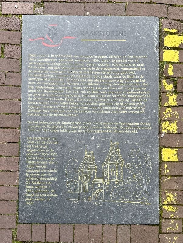 Raakstorens / Raaks Towers Marker. Click for full size. Raakstorens / Raaks Towers Marker image. Click for full size.