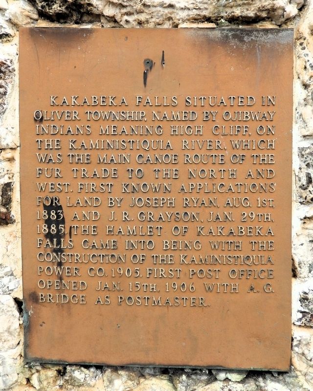 Kakabeka Falls Marker. Click for full size. Kakabeka Falls Marker image. Click for full size.