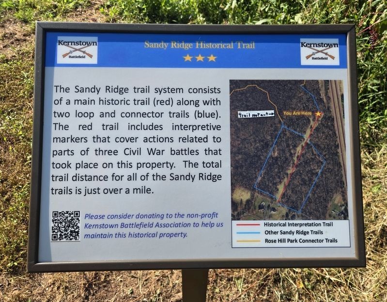 Sandy Ridge Historical Trail Marker. Click for full size. Sandy Ridge Historical Trail Marker image. Click for full size.