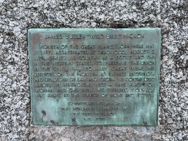 James Butler "Wild Bill" Hickok Marker. Click for full size. James Butler "Wild Bill" Hickok Marker image. Click for full size.