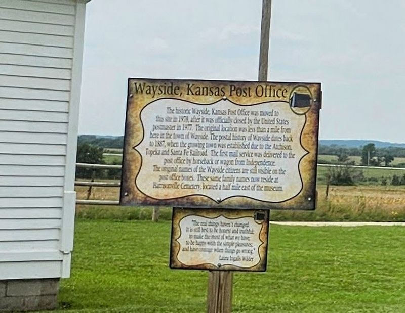 Wayside, Kansas Post Office Marker. Click for full size. Wayside, Kansas Post Office Marker image. Click for full size.