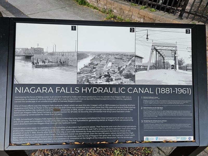 Niagara Falls Hydraulic Canal Marker. Click for full size. Niagara Falls Hydraulic Canal Marker image. Click for full size.