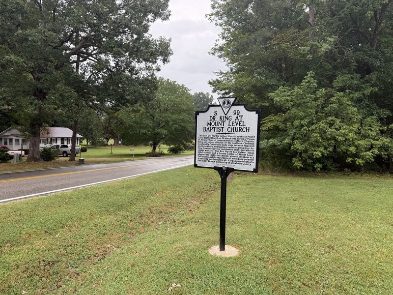 Dr. King at Mount Level Baptist Church Marker. Click for full size. Dr. King at Mount Level Baptist Church Marker image. Click for full size.