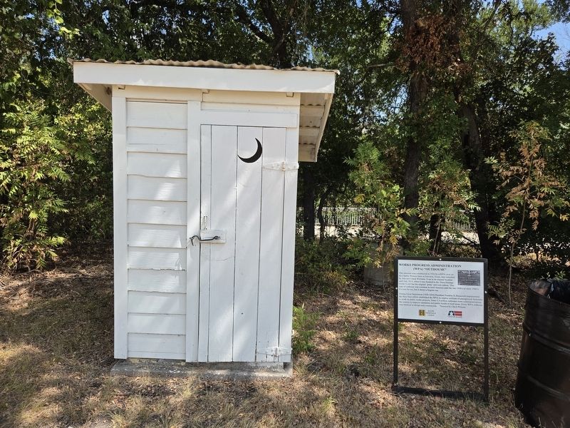 Works Progress Administration (WPA) “Outhouse” and Marker. Click for full size. Works Progress Administration (WPA) “Outhouse” and Marker image. Click for full size.