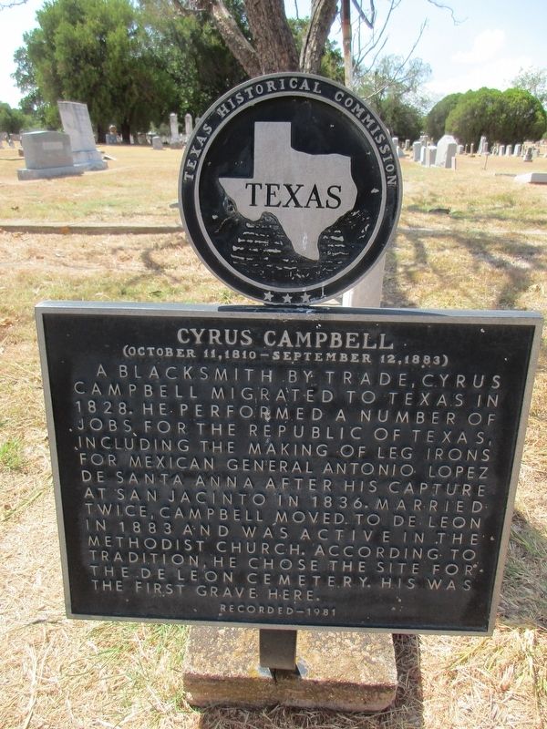 Cyrus Campbell Marker. Click for full size. Cyrus Campbell Marker image. Click for full size.