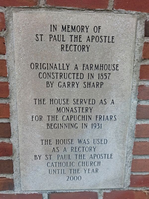 In Memory of St. Paul the Apostle Rectory Marker image. Click for full size.