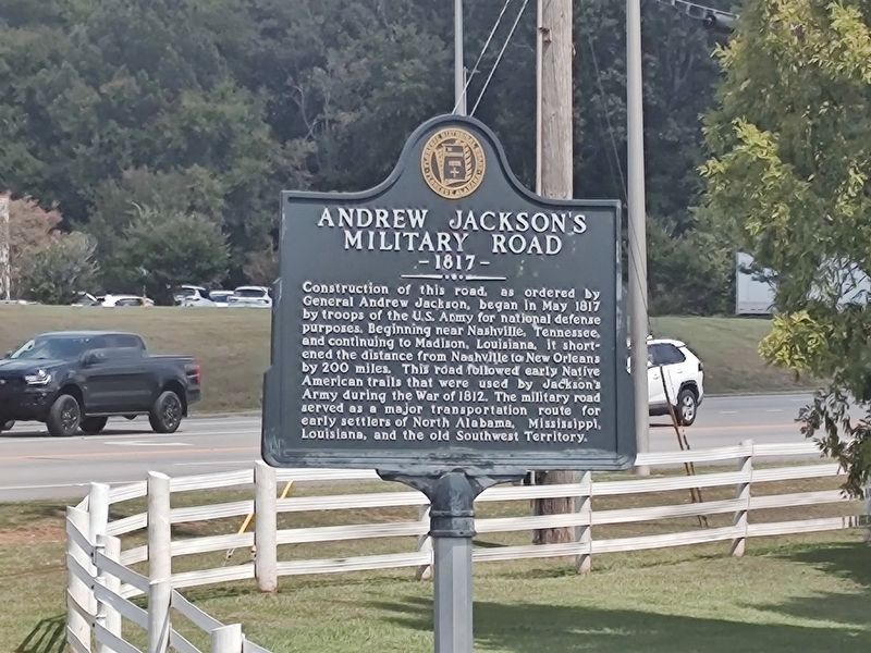 Andrew Jackson's Military Road Marker. Click for full size. Andrew Jackson's Military Road Marker image. Click for full size.