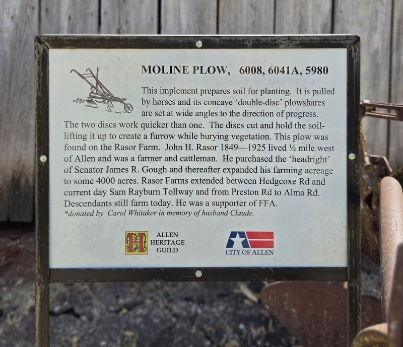 Moline Plow, 6008, 6041A, 5980 Marker. Click for full size. Moline Plow, 6008, 6041A, 5980 Marker image. Click for full size.