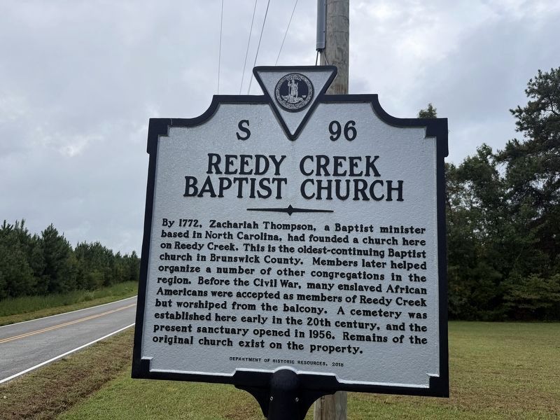 Reedy Creek Baptist Church Marker. Click for full size. Reedy Creek Baptist Church Marker image. Click for full size.