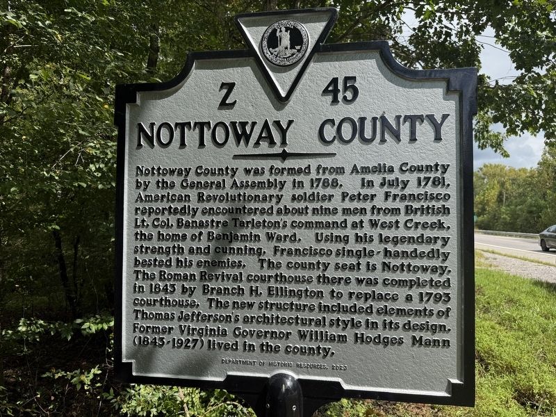 Nottoway County side of the marker. Click for full size. Nottoway County side of the marker image. Click for full size.