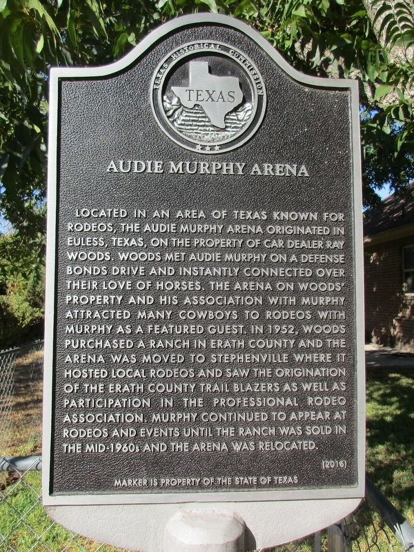 Audie Murphy Arena Marker. Click for full size. Audie Murphy Arena Marker image. Click for full size.